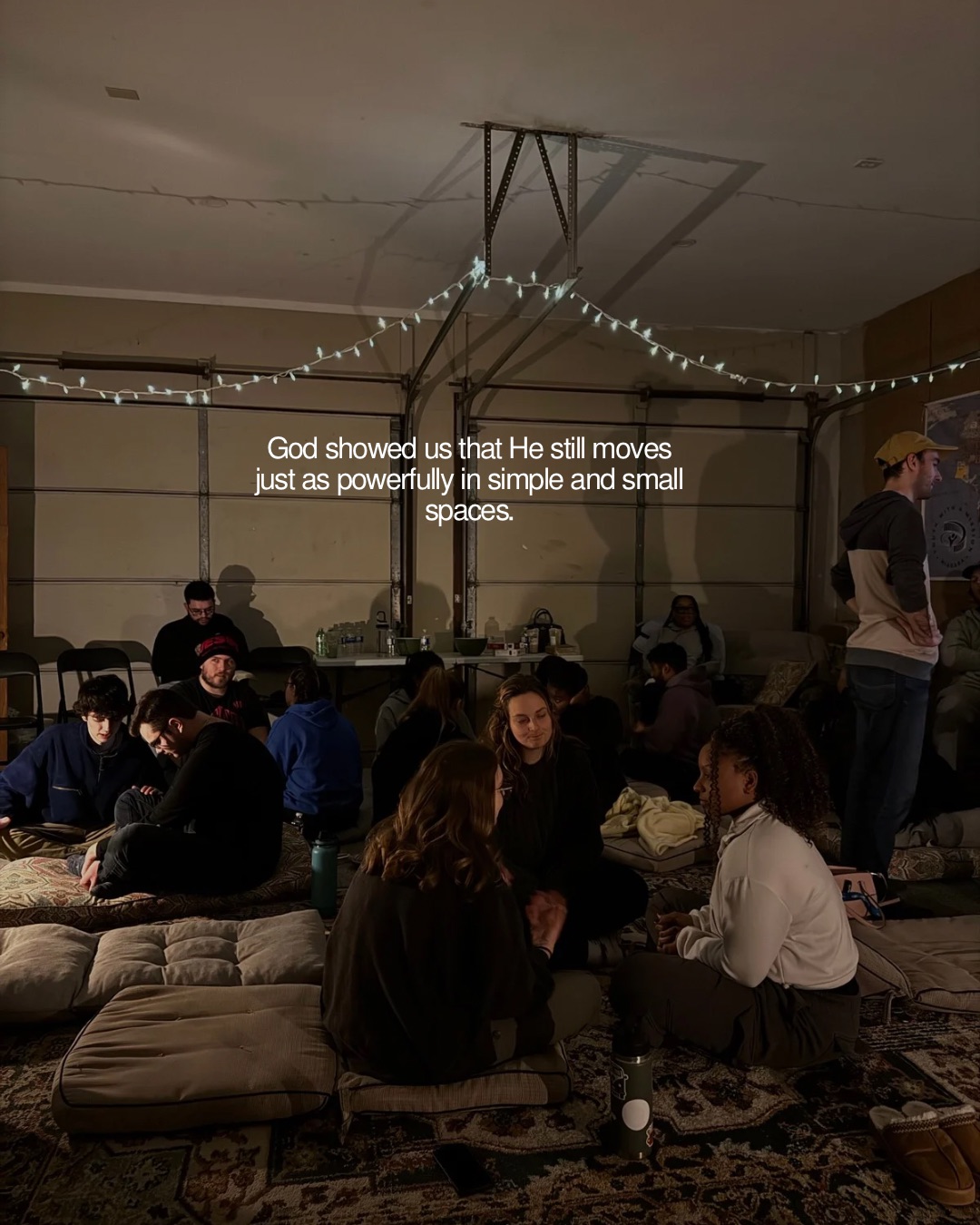 Friends gathered in conversation at an early Souled Out Worship gathering
